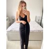 Šaty společenské třpytivé na ramínka dámské (S/M ONE SIZE) ITALSKÁ MÓDA IMPSH246567/DUR (Velikost S/M/L, Barva Černá)