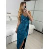 Šaty společenské třpytivé na ramínka dámské (S/M ONE SIZE) ITALSKÁ MÓDA IMPSH246567/DUR (Velikost S/M/L, Barva Černá)