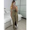 Šaty společenské třpytivé na ramínka dámské (S/M ONE SIZE) ITALSKÁ MÓDA IMPSH246567/DUR (Velikost S/M/L, Barva Černá)