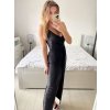 Šaty společenské třpytivé na ramínka dámské (S/M ONE SIZE) ITALSKÁ MÓDA IMPSH246567/DUR (Velikost S/M/L, Barva Černá)