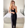 Šaty společenské třpytivé na ramínka dámské (S/M ONE SIZE) ITALSKÁ MÓDA IMPSH246567/DUR (Velikost S/M/L, Barva Černá)
