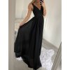Šaty dlouhé společenské na ramínka dámské (S/M ONE SIZE) ITALSKÁ MÓDA IMPSH2380566/DU (Velikost S/M/L, Barva Černá)