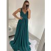 Šaty dlouhé elegantní společenské na ramínka dámské  (M/L ONE SIZE) ITALSKá MóDA IM42380566/DUR (Velikost M/L, Barva Černá)