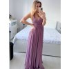 Šaty dlouhé elegantní společenské na ramínka dámské  (M/L ONE SIZE) ITALSKá MóDA IM42380566/DUR (Velikost M/L, Barva Černá)