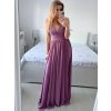 Šaty dlouhé elegantní společenské na ramínka dámské  (M/L ONE SIZE) ITALSKá MóDA IM42380566/DUR (Velikost M/L, Barva Černá)