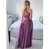 Šaty dlouhé elegantní společenské na ramínka dámské  (M/L ONE SIZE) ITALSKá MóDA IM42380566/DUR (Velikost M/L, Barva Černá)