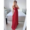 Šaty dlouhé elegantní společenské na ramínka dámské  (M/L ONE SIZE) ITALSKá MóDA IM42380566/DUR (Velikost M/L, Barva Černá)