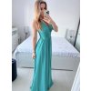 Šaty dlouhé elegantní společenské na ramínka dámské  (M/L ONE SIZE) ITALSKá MóDA IM42380566/DUR (Velikost M/L, Barva Černá)