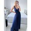 Šaty dlouhé elegantní společenské na ramínka dámské  (M/L ONE SIZE) ITALSKá MóDA IM42380566/DUR (Velikost M/L, Barva Černá)