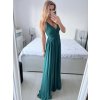 Šaty dlouhé elegantní společenské na ramínka dámské  (M/L ONE SIZE) ITALSKá MóDA IM42380566/DUR (Velikost M/L, Barva Černá)