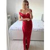 Šaty společenské carmen elegantní dámské (S/M ONE SIZE) ITALSKá MODA IMS235378/DU (Velikost S/M/L, Barva bílá)