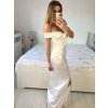 Šaty společenské carmen elegantní dámské (S/M ONE SIZE) ITALSKá MODA IMS235378/DU (Velikost S/M/L, Barva bílá)