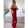 Šaty společenské carmen elegantní dámské (S/M ONE SIZE) ITALSKá MODA IMS235378/DU (Velikost S/M/L, Barva bílá)