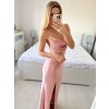 Šaty elegantní společenské dlouhé na ramínka dámské LOVE (S/M ONE SIZE) ITALSKÁ MÓDA IM324LOVE/DU (Velikost S/M/L, Barva béžová)