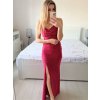 Šaty elegantní společenské dlouhé na ramínka dámské LOVE (S/M ONE SIZE) ITALSKÁ MÓDA IM324LOVE/DU (Velikost S/M/L, Barva béžová)