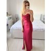 Šaty elegantní společenské dlouhé na ramínka dámské LOVE (S/M ONE SIZE) ITALSKÁ MÓDA IM324LOVE/DU (Velikost S/M/L, Barva béžová)