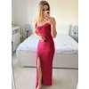 Šaty elegantní společenské dlouhé na ramínka dámské LOVE (S/M ONE SIZE) ITALSKÁ MÓDA IM324LOVE/DU (Velikost S/M/L, Barva béžová)