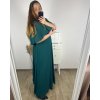 Šaty dlouhé společenské krátký rukáv dámské nadrozměr (XL/2XL ONE SIZE) ITALSKÁ MÓDA IMPSH2350260/DU (Velikost XL/2XL, Barva zelená smaragdová)