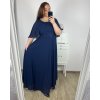 Šaty dlouhé společenské krátký rukáv dámské nadrozměr (XL/2XL ONE SIZE) ITALSKÁ MÓDA IMPSH2350260/DU (Velikost XL/2XL, Barva zelená smaragdová)