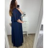 Šaty dlouhé společenské krátký rukáv dámské nadrozměr (XL/2XL ONE SIZE) ITALSKÁ MÓDA IMPSH2350260/DU (Velikost XL/2XL, Barva zelená smaragdová)