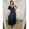 Šaty dlouhé společenské krátký rukáv dámské nadrozměr (XL/2XL BIG SIZE) ITALSKÁ MÓDA IMPSH245441A/DUR (Velikost XL/2XL, Barva béžová)