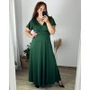 Šaty dlouhé společenské krátký rukáv dámské nadrozměr (XL/2XL BIG SIZE) ITALSKÁ MÓDA IMPSH245441A/DUR (Velikost XL/2XL, Barva béžová)