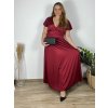 Šaty dlouhé společenské krátký rukáv dámské nadrozměr (XL/2XL BIG SIZE) ITALSKÁ MÓDA IMPSH245441A/DUR (Velikost XL/2XL, Barva béžová)