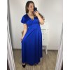 Šaty dlouhé společenské krátký rukáv dámské nadrozměr (XL/2XL BIG SIZE) ITALSKÁ MÓDA IMPSH245441A/DUR (Velikost XL/2XL, Barva béžová)