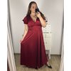Šaty dlouhé společenské krátký rukáv dámské nadrozměr (XL/2XL BIG SIZE) ITALSKÁ MÓDA IMPSH245441A/DUR (Velikost XL/2XL, Barva béžová)