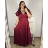 Šaty dlouhé společenské krátký rukáv dámské nadrozměr (XL/2XL BIG SIZE) ITALSKÁ MÓDA IMPSH245441A/DUR (Velikost XL/2XL, Barva béžová)