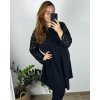 Šaty elegantní dlouhý rukáv dámské nadrozměr (3XL/4XL ONE SIZE) ITALSKá MóDA IM424BELLA/DU (Velikost 3XL/4XL, Barva Černá)