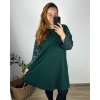 Šaty elegantní dlouhý rukáv dámské nadrozměr (3XL/4XL ONE SIZE) ITALSKá MóDA IM424BELLA/DU (Velikost 3XL/4XL, Barva Černá)
