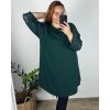 Šaty elegantní dlouhý rukáv dámské nadrozměr (3XL/4XL ONE SIZE) ITALSKá MóDA IM424BELLA/DU (Velikost 3XL/4XL, Barva Černá)