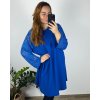 Šaty elegantní dlouhý rukáv dámské nadrozměr (3XL/4XL ONE SIZE) ITALSKá MóDA IM424BELLA/DU (Velikost 3XL/4XL, Barva Černá)