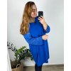 Šaty elegantní dlouhý rukáv dámské nadrozměr (3XL/4XL ONE SIZE) ITALSKá MóDA IM424BELLA/DU (Velikost 3XL/4XL, Barva Černá)