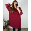 Šaty elegantní dlouhý rukáv dámské nadrozměr (3XL/4XL ONE SIZE) ITALSKá MóDA IM424BELLA/DU (Velikost 3XL/4XL, Barva Černá)