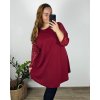Šaty elegantní dlouhý rukáv dámské nadrozměr (3XL/4XL ONE SIZE) ITALSKá MóDA IM424BELLA/DU (Velikost 3XL/4XL, Barva Černá)