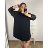 Šaty elegantní dlouhý rukáv dámské nadrozměr (3XL/4XL ONE SIZE) ITALSKá MóDA IM424BELLA/DU (Velikost 3XL/4XL, Barva Černá)