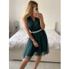 Šaty společenské bez rukávu dámské (S/M ONE SIZE) ITALSKÁ MÓDA IMHMS23106/DU (Velikost S/M/L, Barva béžová krémová)