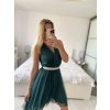 Šaty společenské bez rukávu dámské (S/M ONE SIZE) ITALSKÁ MÓDA IMHMS23106/DU (Velikost S/M/L, Barva béžová krémová)