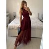 Šaty dlouhé společenské plesové bez rukávu dámské (S/M ONE SIZE) ITALSKÁ MÓDA IMHMS23148/DU (Velikost S/M/L, Barva béžová krémová)