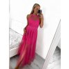 Šaty dlouhé společenské plesové bez rukávu dámské (S/M ONE SIZE) ITALSKÁ MÓDA IMHMS23148/DU (Velikost S/M/L, Barva béžová krémová)