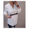 Tunika prodloužená košilová s páskem dlouhý rukáv dámská nadrozměr (2XL/3XL ONE SIZE) ITALSKÁ MÓDA IMD212156/DUR
