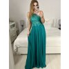 Šaty elegantní společenské dlouhé na ramínka dámské (S/M ONE SIZE) ITALSKá MóDA IMM2218806/DU (Velikost S/M/L, Barva Černá)