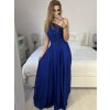 Šaty elegantní společenské dlouhé na ramínka dámské (S/M ONE SIZE) ITALSKá MóDA IMM2218806/DU (Velikost S/M/L, Barva Černá)