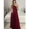 Šaty elegantní společenské dlouhé na ramínka dámské (S/M ONE SIZE) ITALSKá MóDA IMM2218806/DU (Velikost S/M/L, Barva Černá)