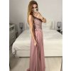 Šaty elegantní společenské dlouhé na ramínka dámské (S/M ONE SIZE) ITALSKá MóDA IMM2218806/DU (Velikost S/M/L, Barva Černá)