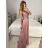 Šaty elegantní společenské dlouhé na ramínka dámské (S/M ONE SIZE) ITALSKá MóDA IMM2218806/DU (Velikost S/M/L, Barva Černá)