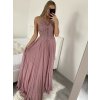 Šaty elegantní společenské dlouhé na ramínka dámské (S/M ONE SIZE) ITALSKá MóDA IMM2218806/DU (Velikost S/M/L, Barva Černá)