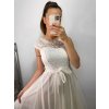 Šaty společenské krátké tylové krajkové dámské (S/M/L ONE SIZE) ITALSKá MóDA IMHMS23173/DUR (Velikost M/L, Barva bílá)